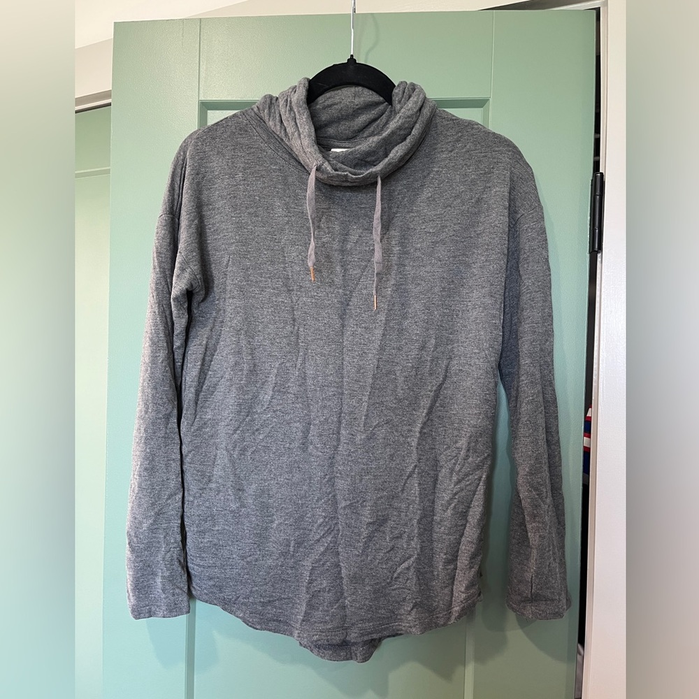 grey mockneck sweater